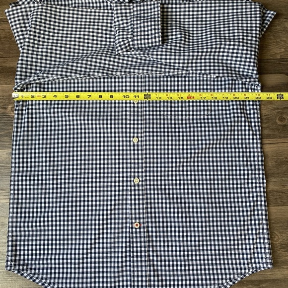 Tommy Hilfiger Navy and White Checkered Shirt Size M - Picture 2 of 9